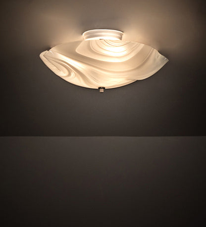 Meyda Tiffany 242095 Three Light Flush Mount, Brushed Nickel