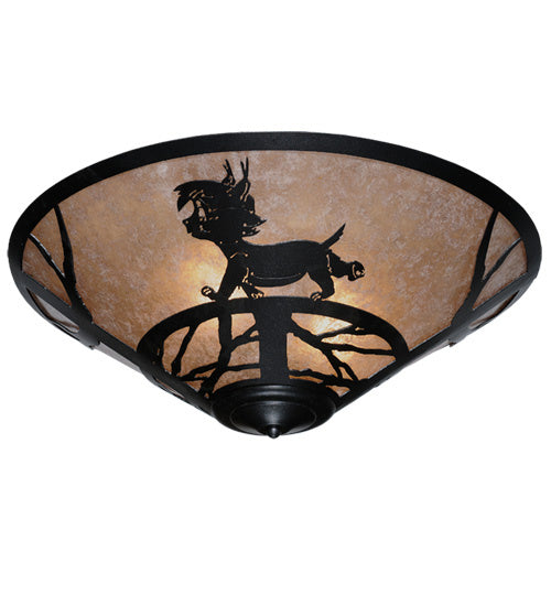 Meyda Tiffany 243148 Three Light Flush Mount, Textured Black