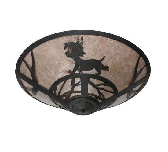 Meyda Tiffany 243148 Three Light Flush Mount, Textured Black