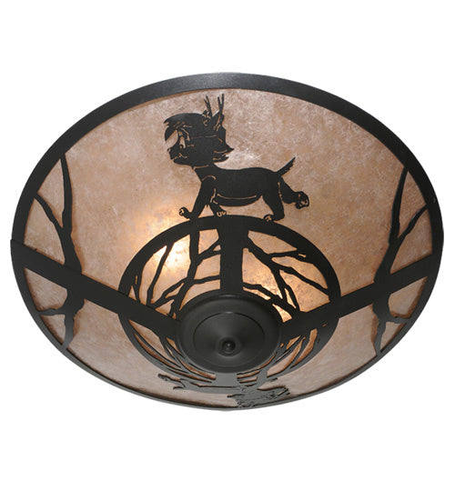 Meyda Tiffany 243148 Three Light Flush Mount, Textured Black