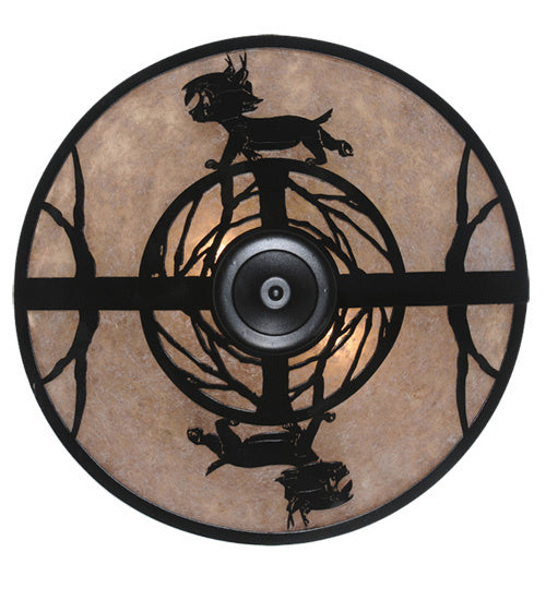 Meyda Tiffany 243148 Three Light Flush Mount, Textured Black