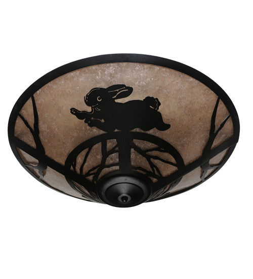 Meyda Tiffany 243185 Three Light Flush Mount, Textured Black