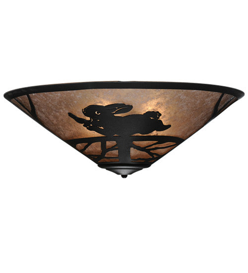 Meyda Tiffany 243185 Three Light Flush Mount, Textured Black