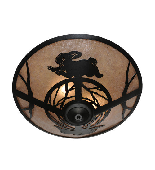 Meyda Tiffany 243185 Three Light Flush Mount, Textured Black