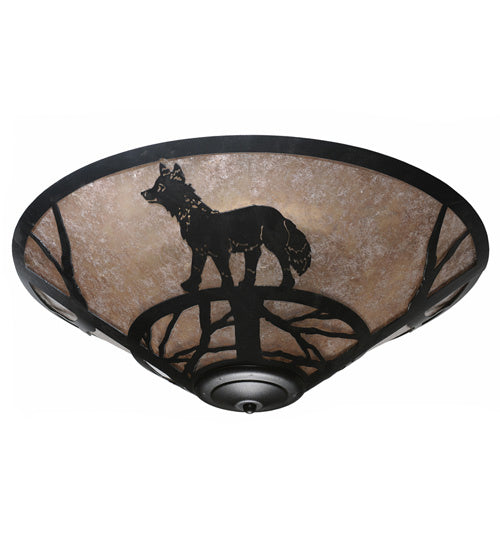 Meyda Tiffany 243189 Three Light Flush Mount, Textured Black