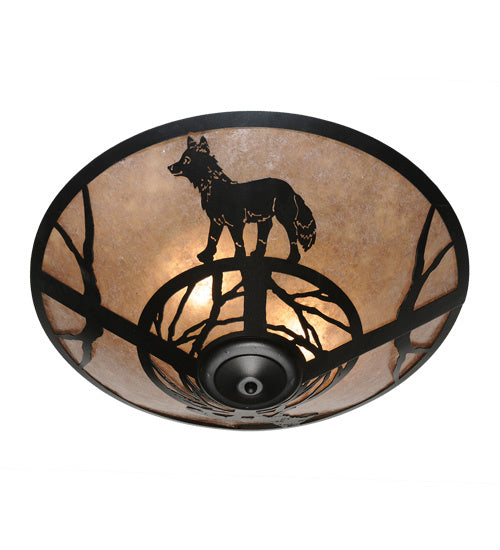 Meyda Tiffany 243189 Three Light Flush Mount, Textured Black