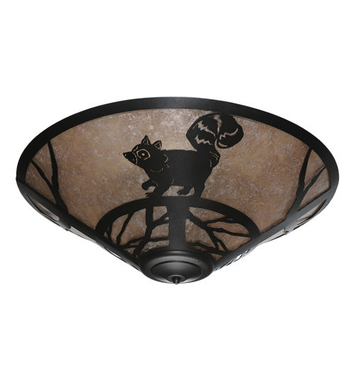 Meyda Tiffany 243215 Three Light Flush Mount, Textured Black