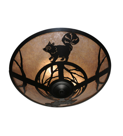 Meyda Tiffany 243215 Three Light Flush Mount, Textured Black