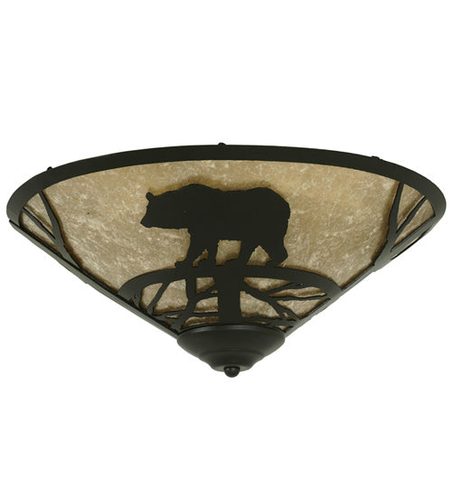 Meyda Tiffany 243401 Two Light Flushmount, Textured Black
