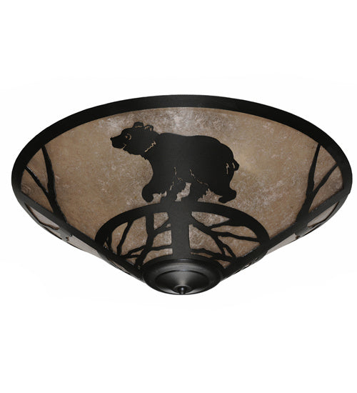 Meyda Tiffany 243441 Three Light Flush Mount, Textured Black