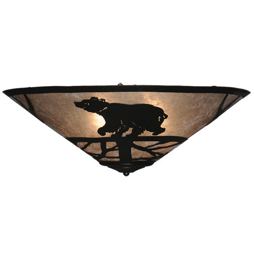 Meyda Tiffany 243441 Three Light Flush Mount, Textured Black