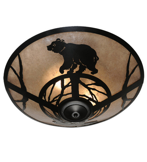 Meyda Tiffany 243441 Three Light Flush Mount, Textured Black