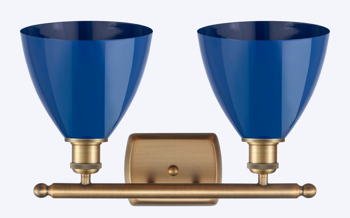 Innovations 516-2W-BB-MBD-75-BL Two Light Bath Vanity, Brushed Brass