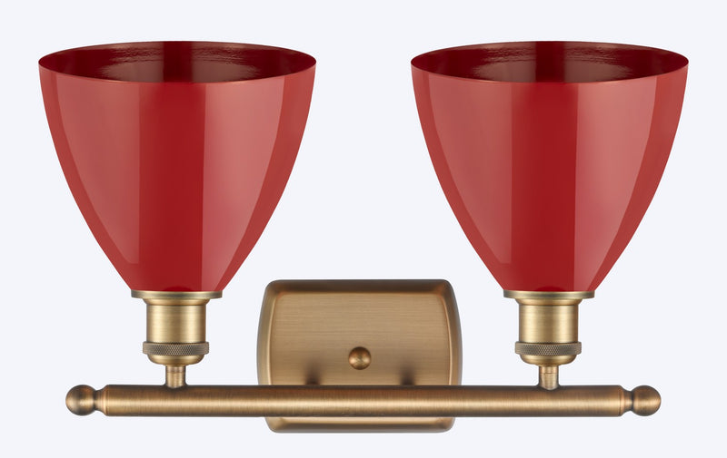 Innovations 516-2W-BB-MBD-75-RD Two Light Bath Vanity, Brushed Brass