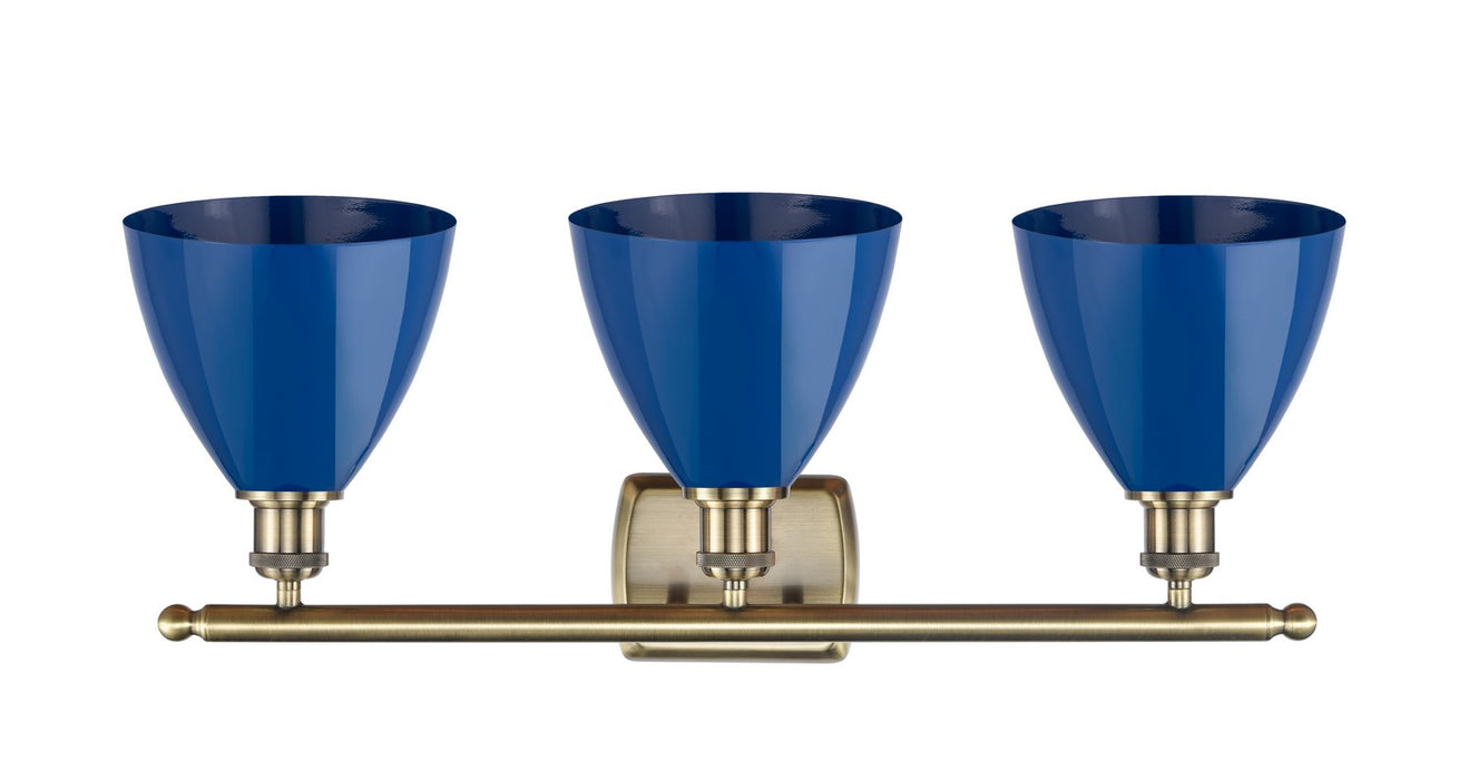 Innovations 516-3W-AB-MBD-75-BL Three Light Bath Vanity, Antique Brass