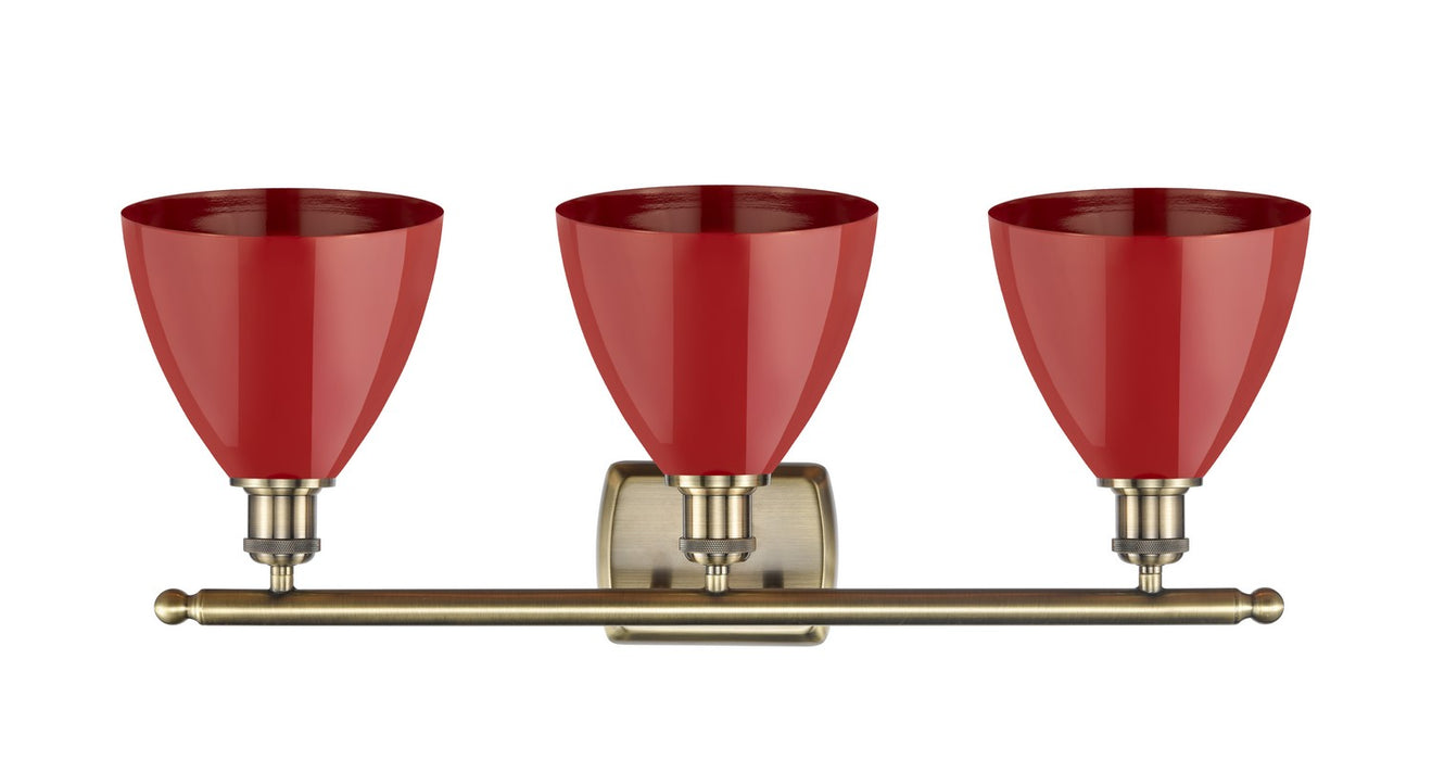 Innovations 516-3W-AB-MBD-75-RD Three Light Bath Vanity, Antique Brass