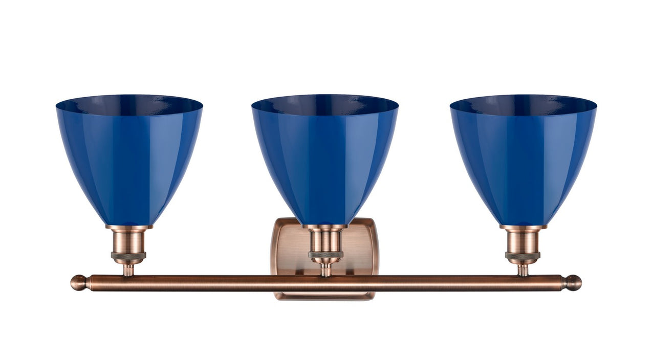 Innovations 516-3W-AC-MBD-75-BL Three Light Bath Vanity, Antique Copper