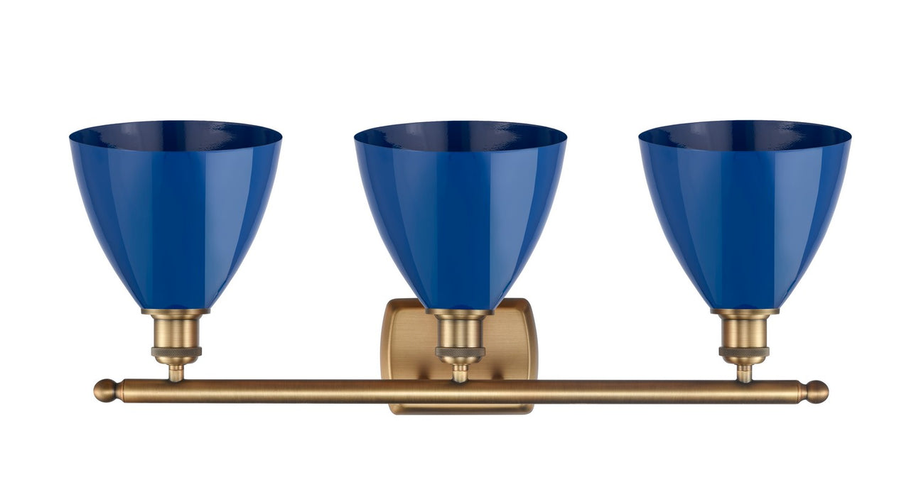 Innovations 516-3W-BB-MBD-75-BL Three Light Bath Vanity, Brushed Brass