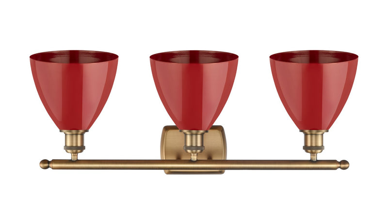 Innovations 516-3W-BB-MBD-75-RD Three Light Bath Vanity, Brushed Brass