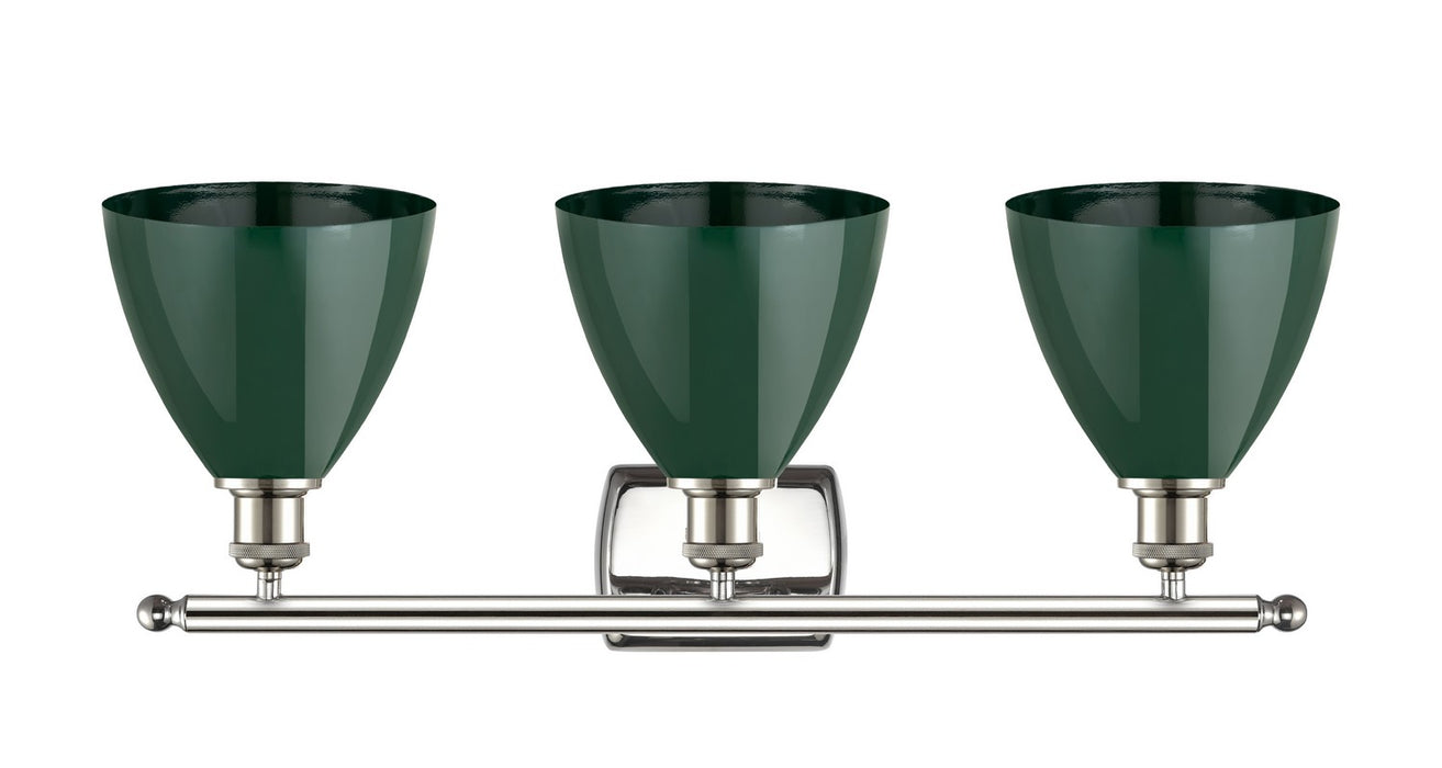 Innovations 516-3W-PN-MBD-75-GR Three Light Bath Vanity, Polished Nickel