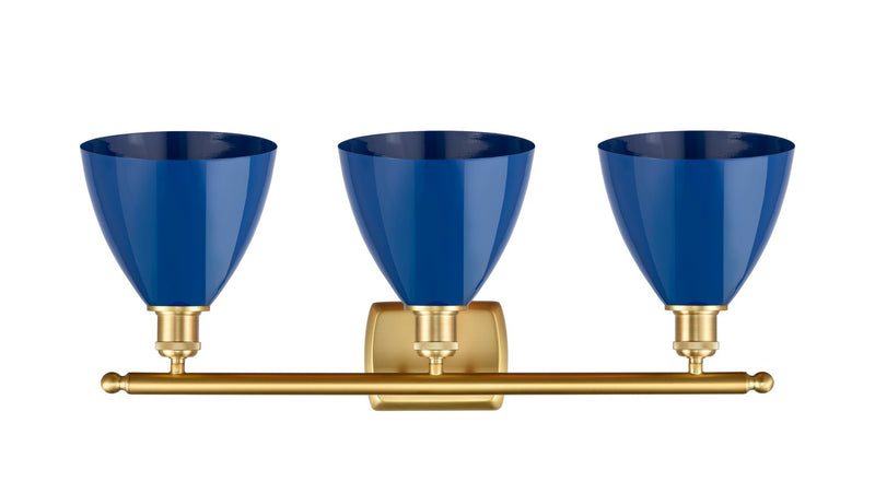 Innovations 516-3W-SG-MBD-75-BL Three Light Bath Vanity, Satin Gold