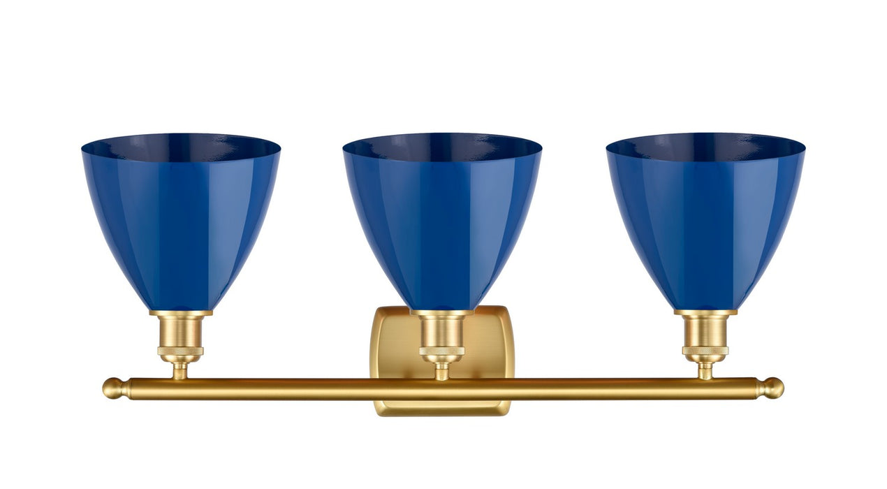 Innovations 516-3W-SG-MBD-75-BL Three Light Bath Vanity, Satin Gold
