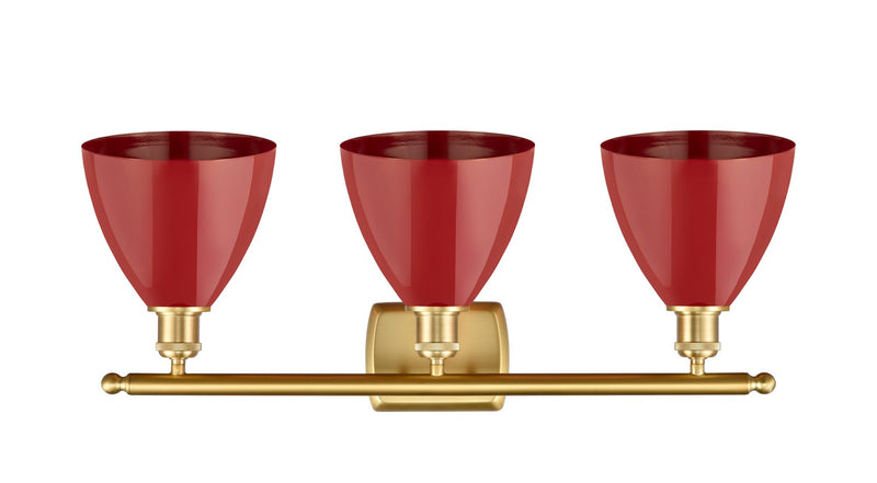 Innovations 516-3W-SG-MBD-75-RD Three Light Bath Vanity, Satin Gold