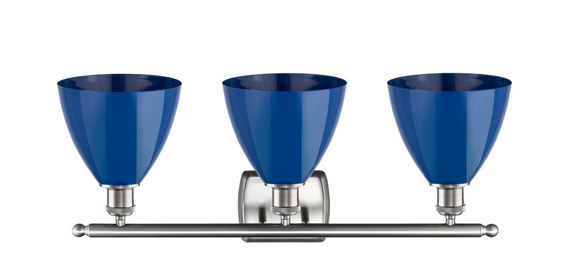 Innovations 516-3W-SN-MBD-75-BL Three Light Bath Vanity, Brushed Satin Nickel