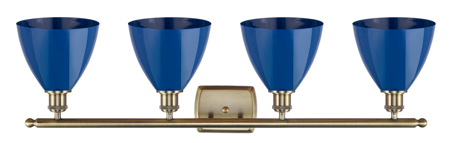 Innovations 516-4W-AB-MBD-75-BL Four Light Bath Vanity, Antique Brass
