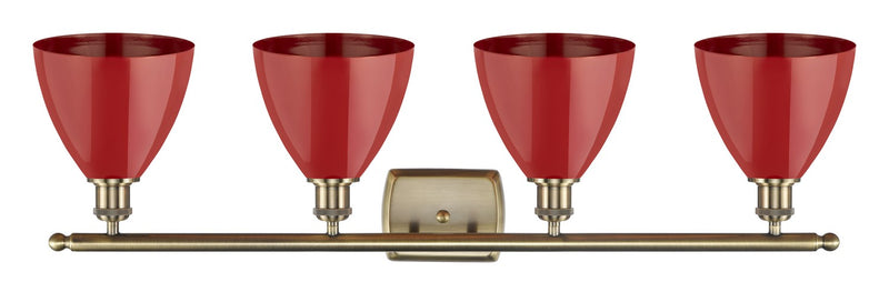 Innovations 516-4W-AB-MBD-75-RD Four Light Bath Vanity, Antique Brass