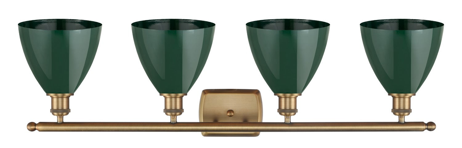 Innovations 516-4W-BB-MBD-75-GR Four Light Bath Vanity, Brushed Brass