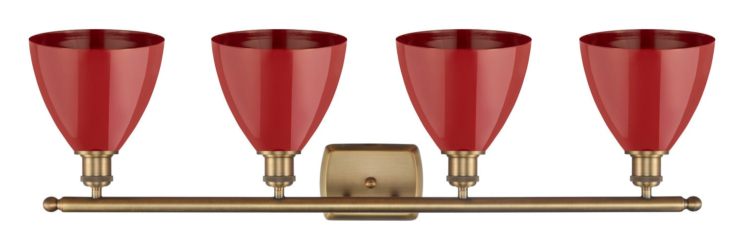 Innovations 516-4W-BB-MBD-75-RD Four Light Bath Vanity, Brushed Brass