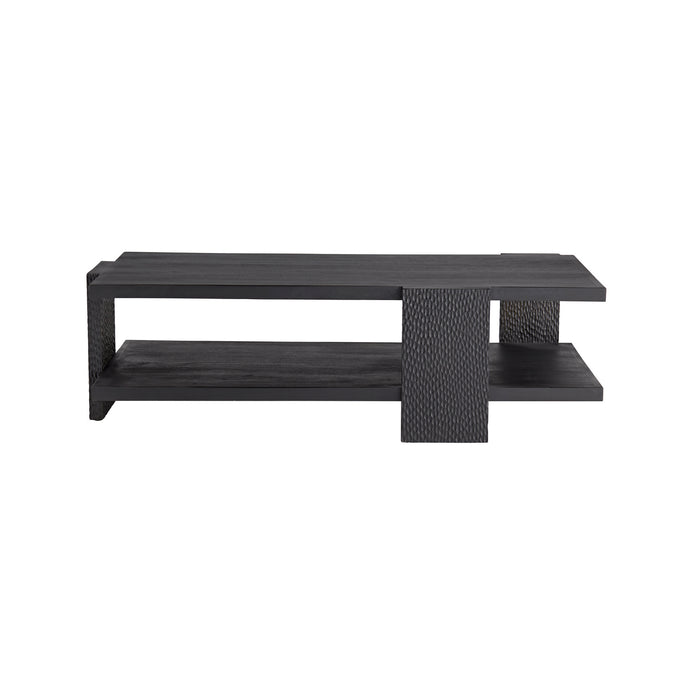 Arteriors 4900 Cocktail Table, Handcarved Soft Black Waxed