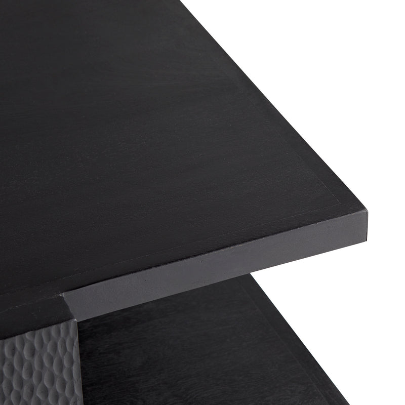 Arteriors 4900 Cocktail Table, Handcarved Soft Black Waxed