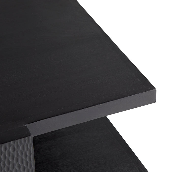 Arteriors 4900 Cocktail Table, Handcarved Soft Black Waxed