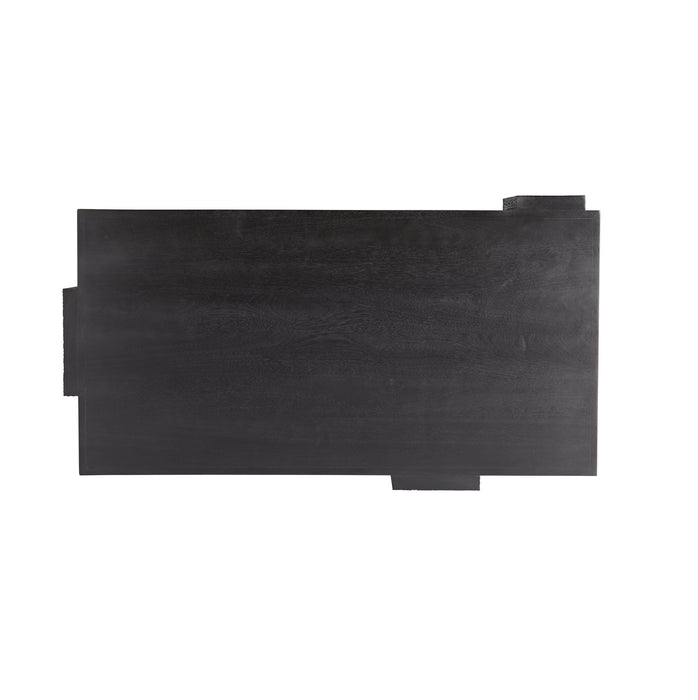 Arteriors 4900 Cocktail Table, Handcarved Soft Black Waxed
