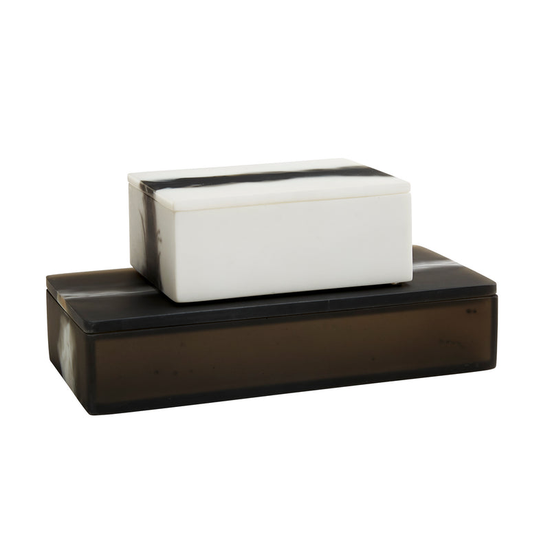 Arteriors 5623 Boxes, Set of 2, Black & White