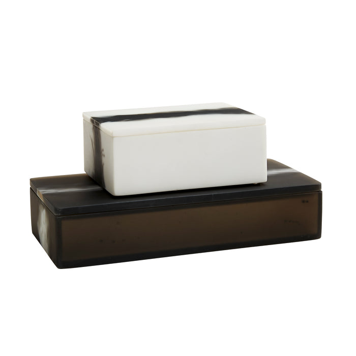 Arteriors 5623 Boxes, Set of 2, Black & White
