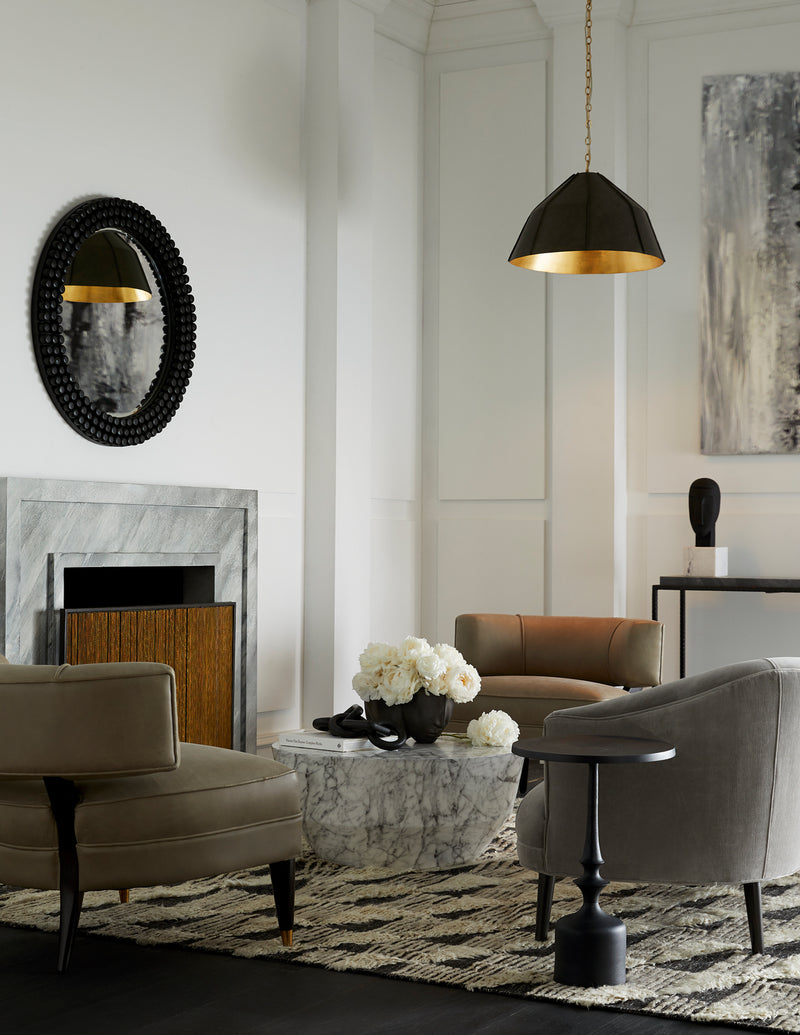 Arteriors 5639 Cocktail Table, White Faux Marble