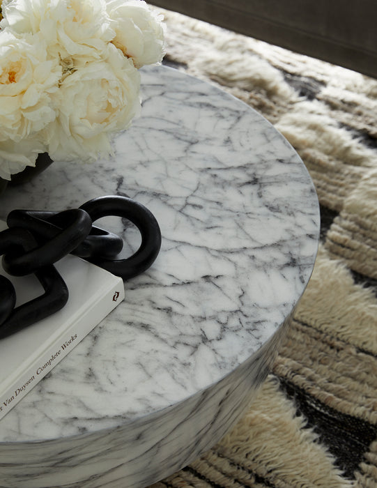 Arteriors 5639 Cocktail Table, White Faux Marble