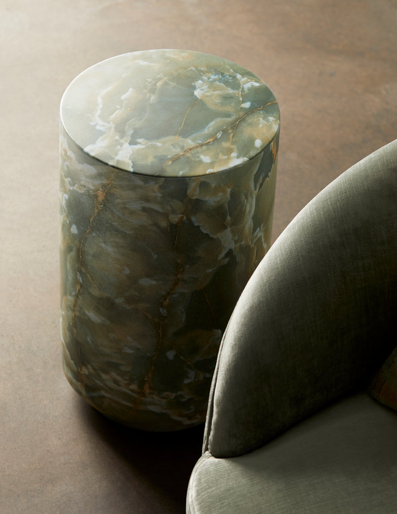 Arteriors 5640 Accent Table, Jade Faux Marble