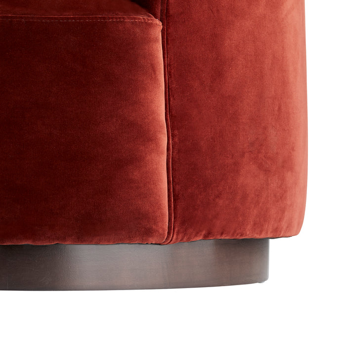 Arteriors 8150 Upholstery - Sofa, Paprika Velvet/Dark Walnut