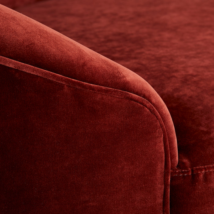 Arteriors 8150 Upholstery - Sofa, Paprika Velvet/Dark Walnut