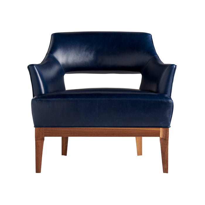 Arteriors 8152 Upholstery - Chair, Indigo Leather/Walnut