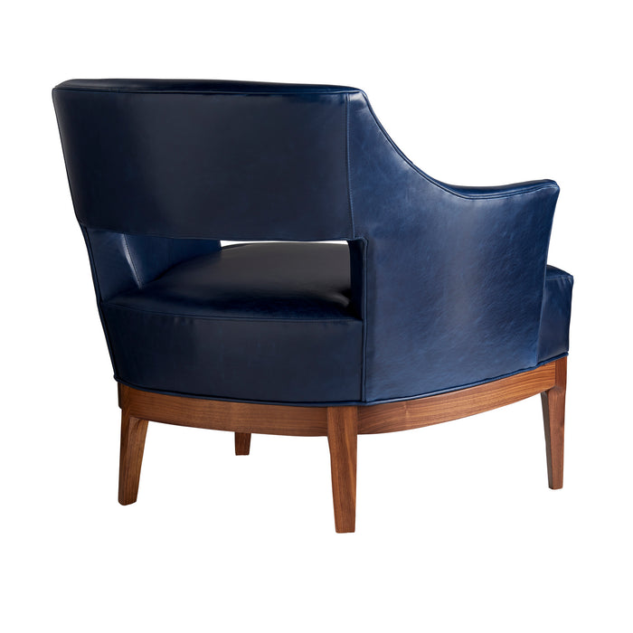 Arteriors 8152 Upholstery - Chair, Indigo Leather/Walnut