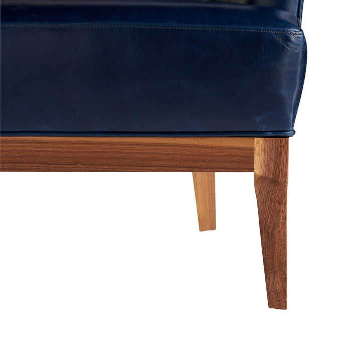 Arteriors 8152 Upholstery - Chair, Indigo Leather/Walnut
