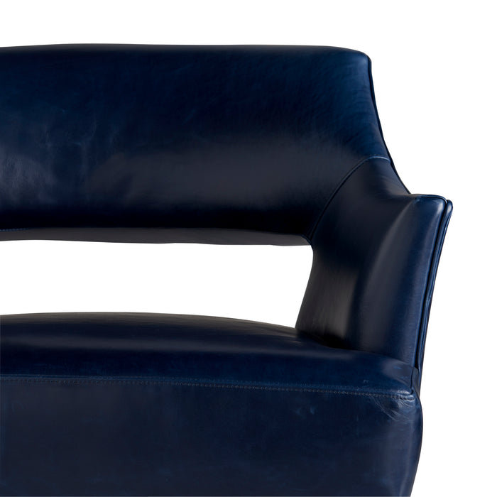 Arteriors 8152 Upholstery - Chair, Indigo Leather/Walnut