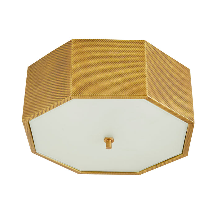 Arteriors 44763 Two Light Semi-Flush Mount, Antique Brass