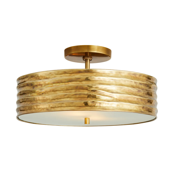 Arteriors 44764 Two Light Semi-Flush Mount, Antique Brass