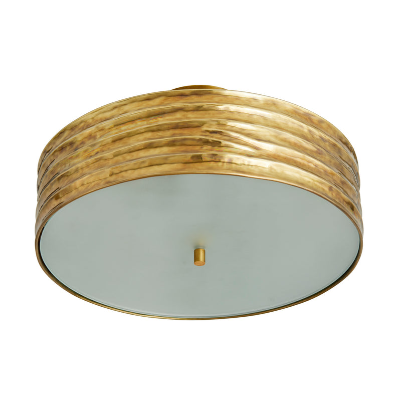 Arteriors 44764 Two Light Semi-Flush Mount, Antique Brass